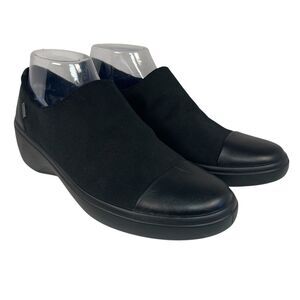 Ecco Soft 7 Wedge Casual Slip On Shoes Goretex Comfort Leather Black Women 9-9.5